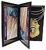 Perfect Fit Four In One Dress Leather Case w/ Recessed Badge, Doubel ID & 30" Chain